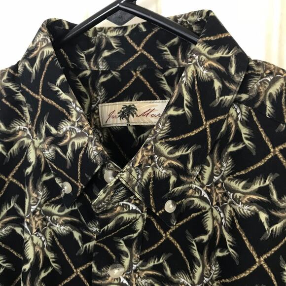 Joe Marlin Men's Button Front Shirt Casual Short Sleeves Tropical Motif Sz Large - Picture 6 of 7